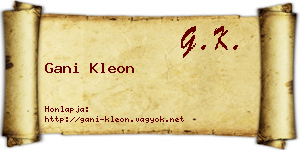 Gani Kleon névjegykártya